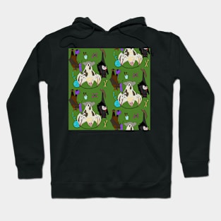 Crafty Bats Tatting Crafting Fruit Bat Fiber Arts Animals in Moss Green Hoodie